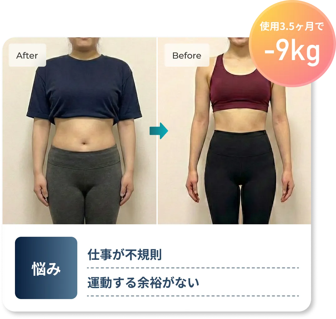 使用3.5ヶ月で -9kg Before/After