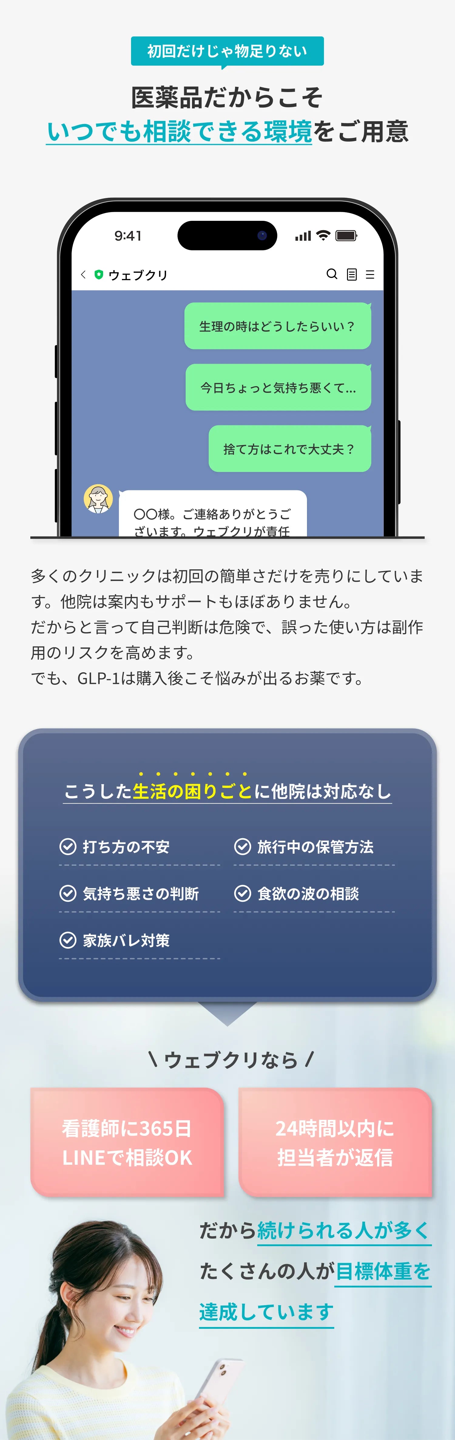 医薬品だからこそいつでも相談できる環境をご用意